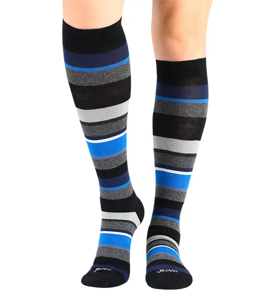 80% Rich Merino Wool Everyday Compression Socks (15-20mmHg) - Multistripes- 3 -Pack