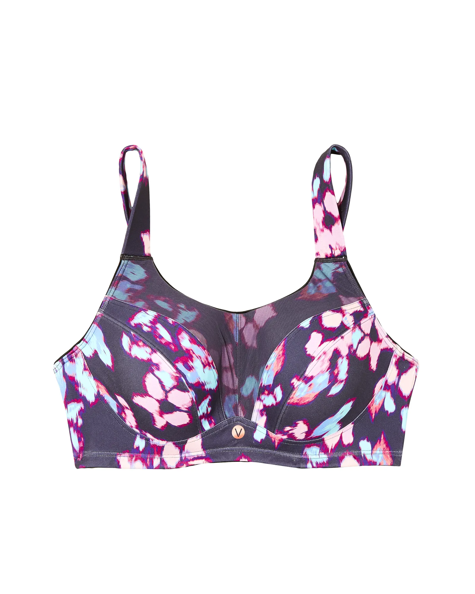 Adriatic Sports Bra | Charcoal Grey / Pink