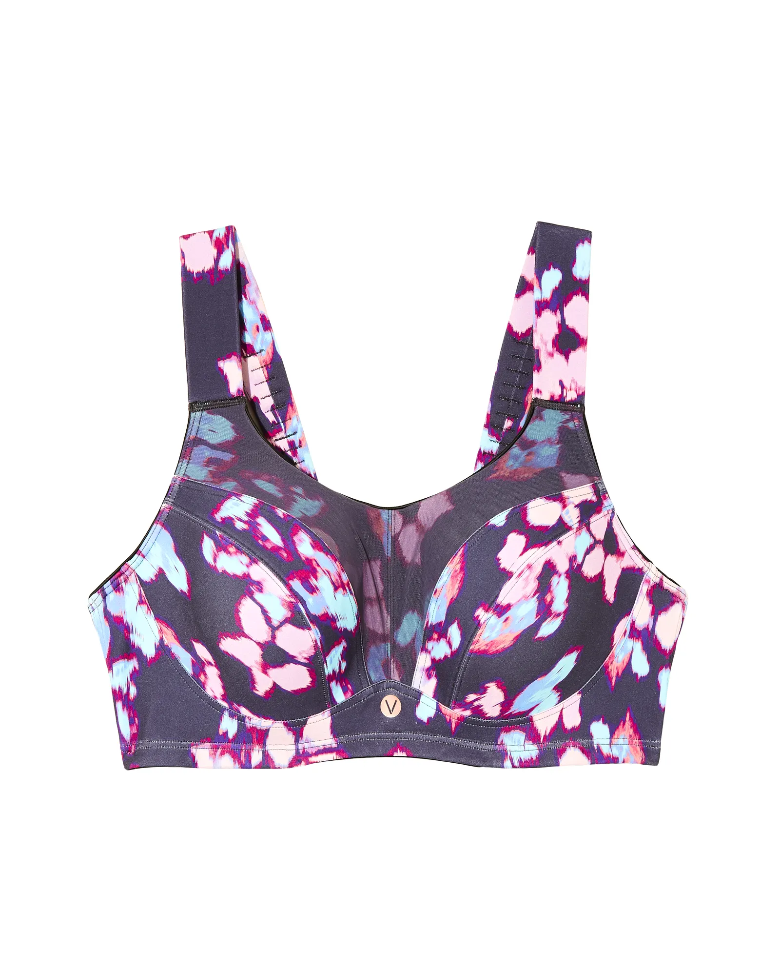 Adriatic Sports Bra | Charcoal Grey / Pink