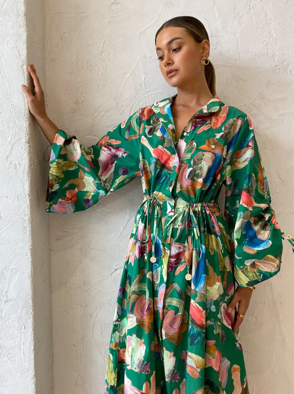 Alemais Arlo Shirt Dress in Forrest