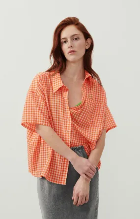 AV PYKABOO Check shirt in Neon Orange