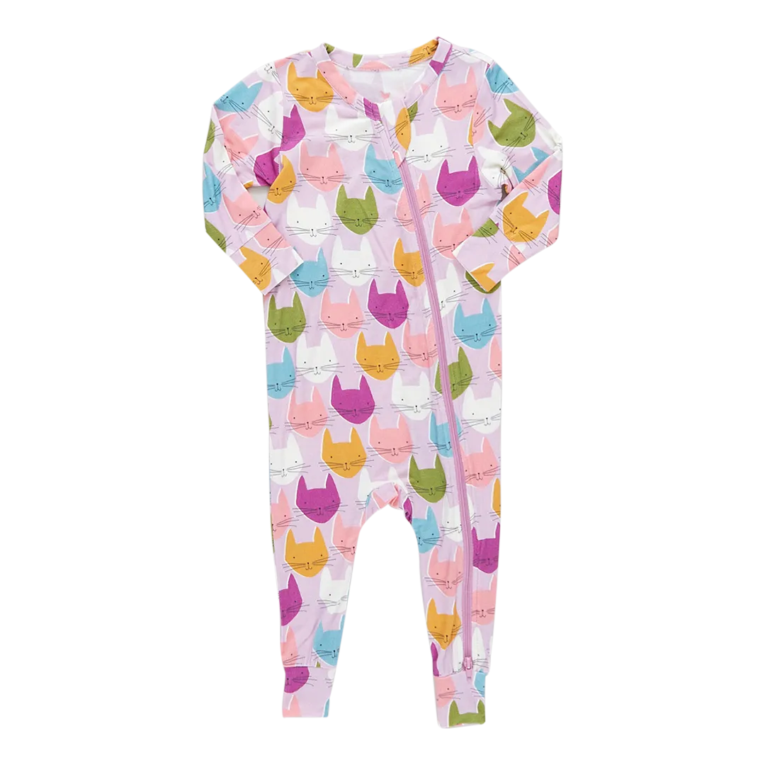 Baby Bamboo Romper - Multi Cats