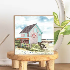 Beach Cottage Decorative Wooden Block