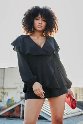 Black Long Sleeve Romper | Bella Chic