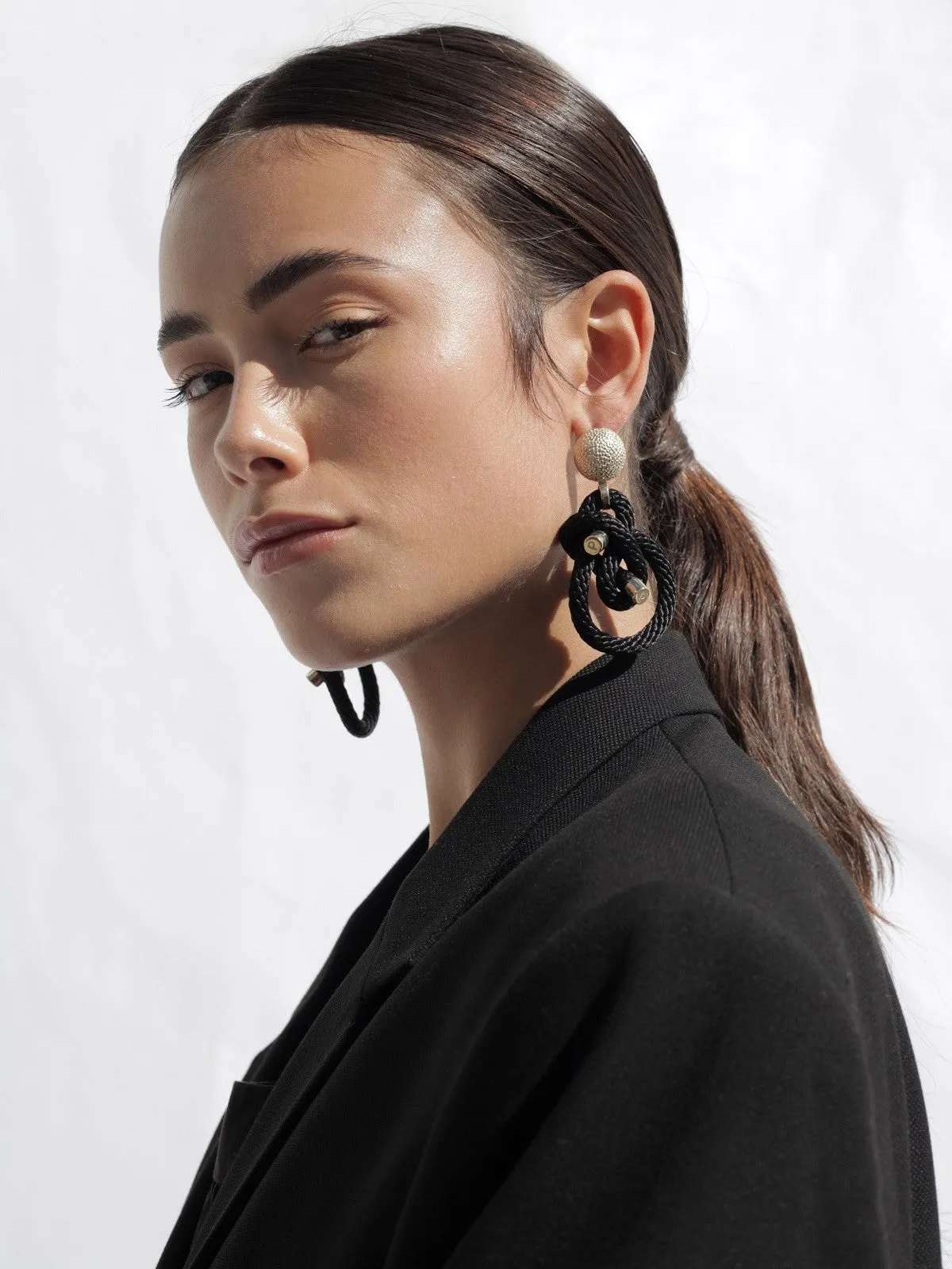 Black Shimenawa Earrings