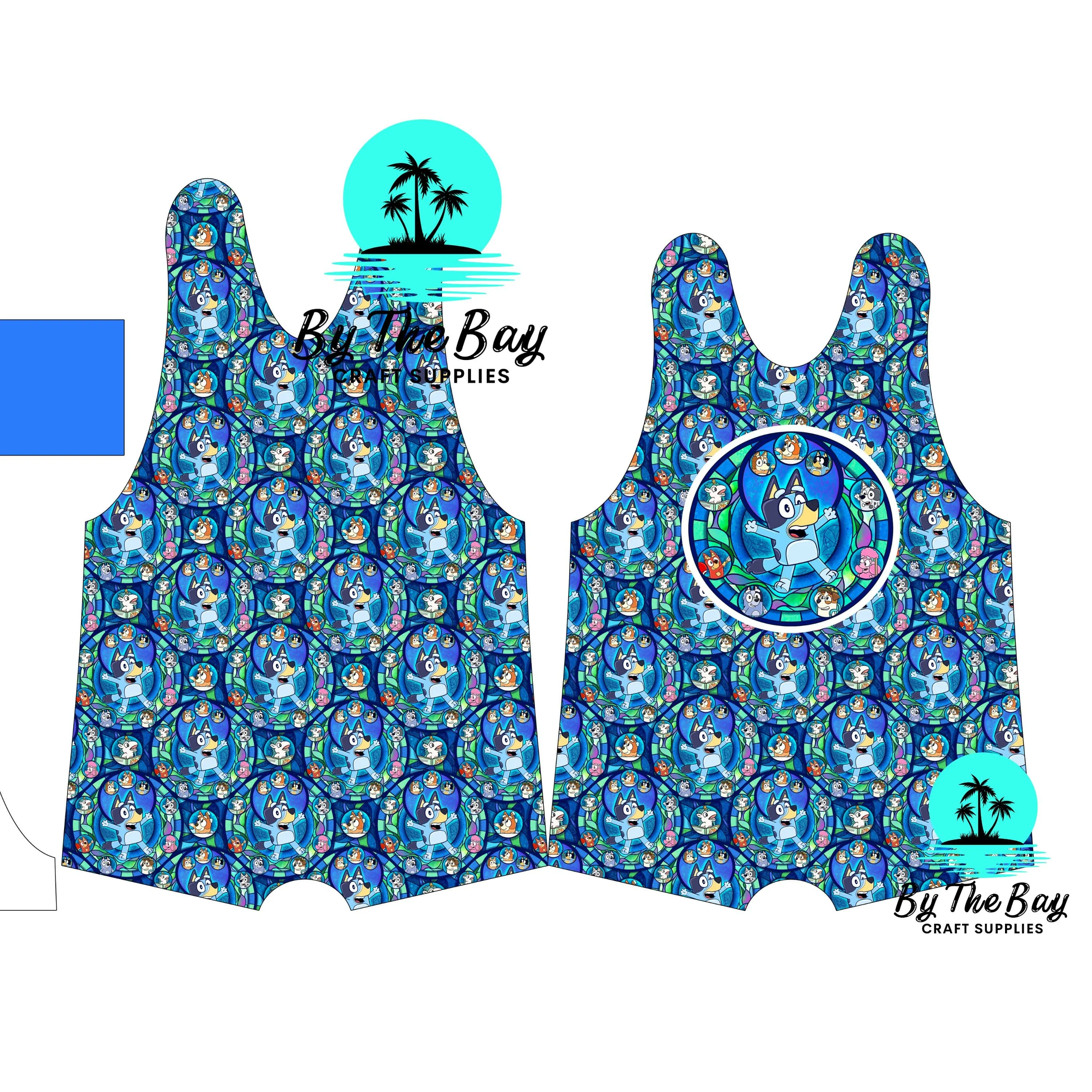 Blue Dog Short leg Romper DIY Panel