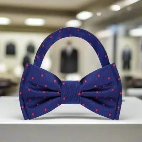 Blue Red Milan Polka Bow Tie