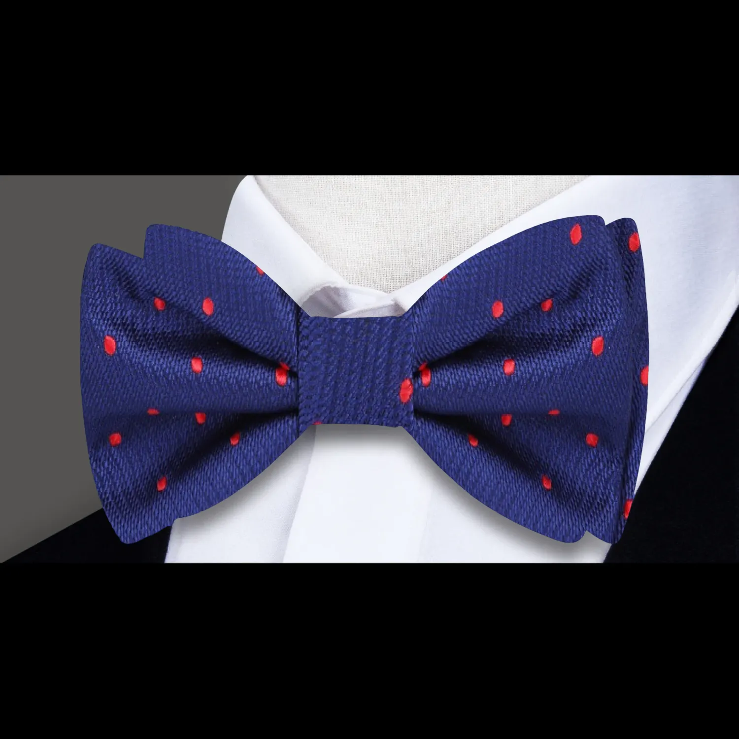 Blue Red Milan Polka Bow Tie