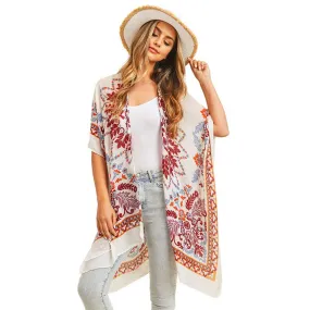 Bohemian Print Cover Up Kimono Poncho