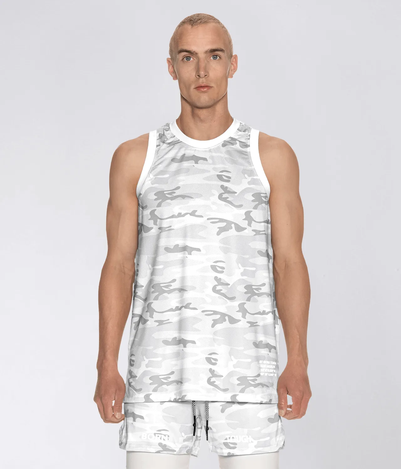 Born Tough Air Pro™ Bodybuilding Tank Top for Men White Camo