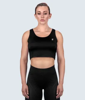 Born Tough Core Black Sheer Crop Crossfit Top for Women