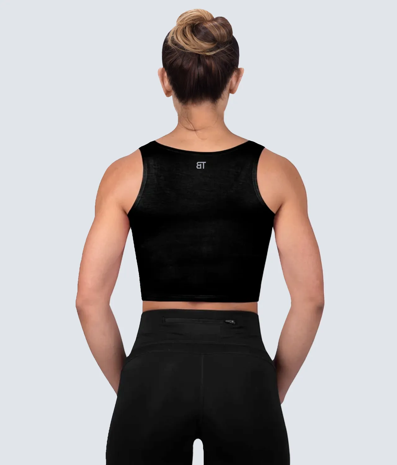 Born Tough Core Black Sheer Crop Crossfit Top for Women