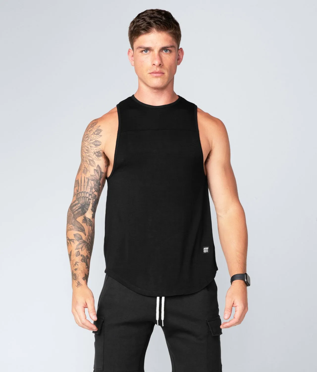 Born Tough Core Fit Black Bodybuilding Tank Top for Men