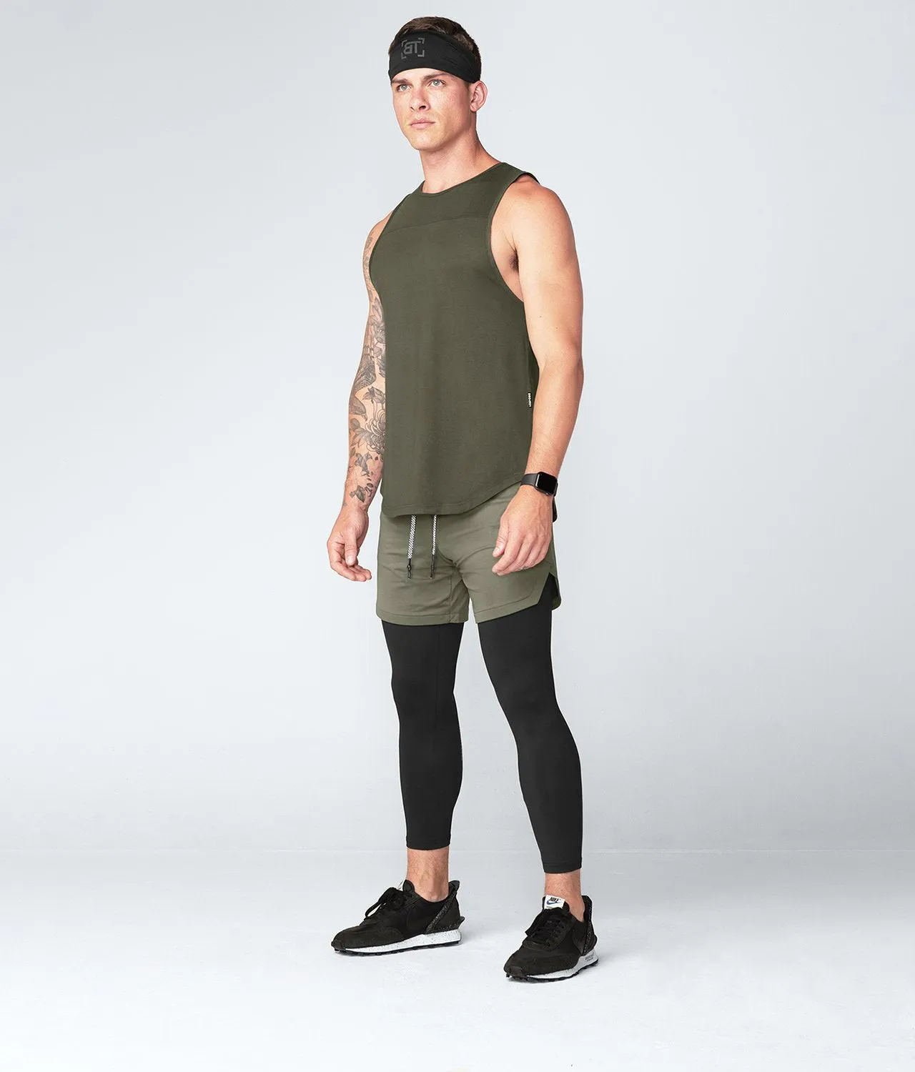 Born Tough Core Fit Military Green Bodybuilding Tank Top for Men