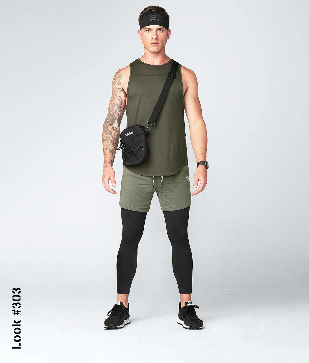 Born Tough Core Fit Military Green Bodybuilding Tank Top for Men