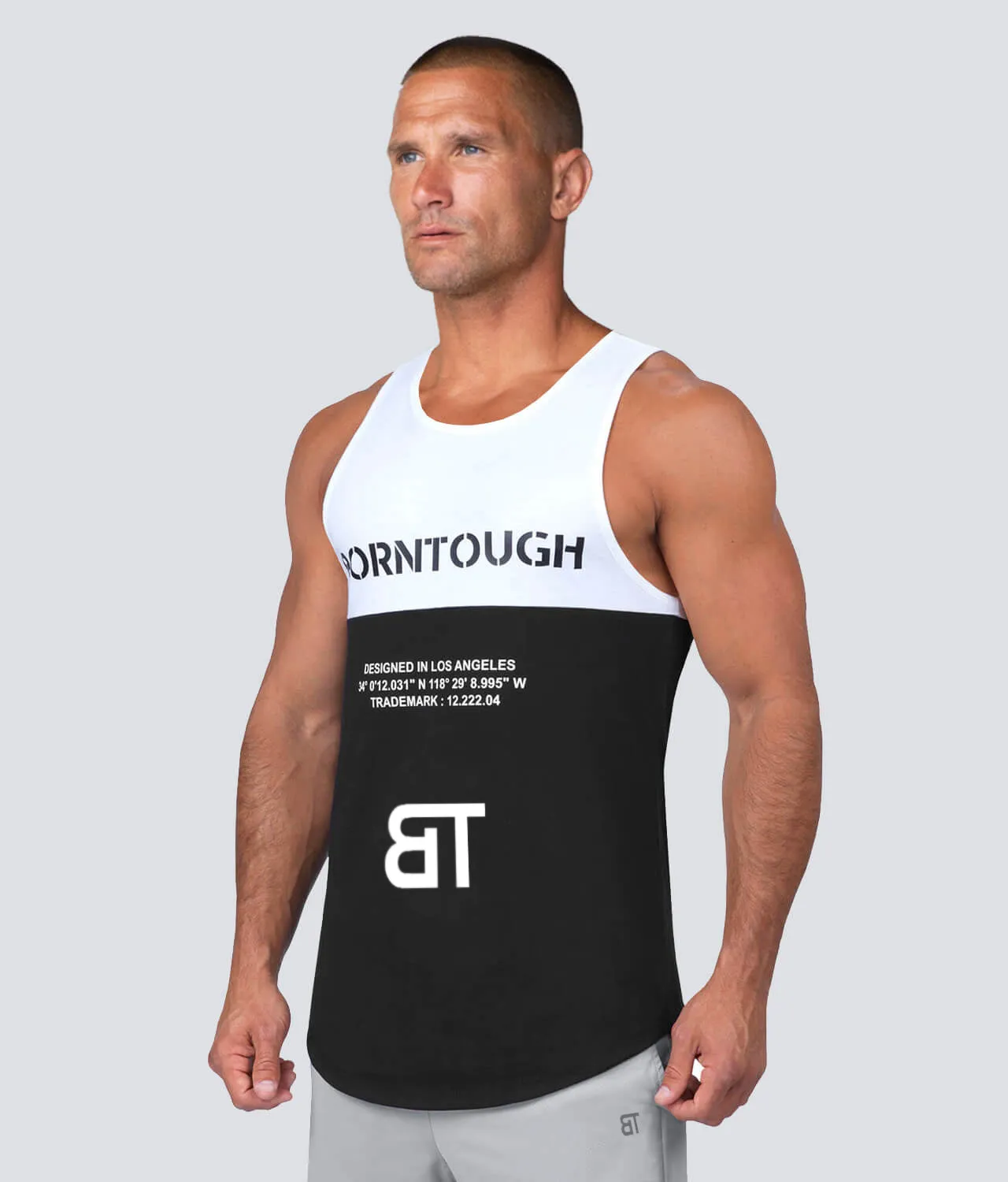 Born Tough Crucial Bounty TD White Bodybuilding Tank Top for Men