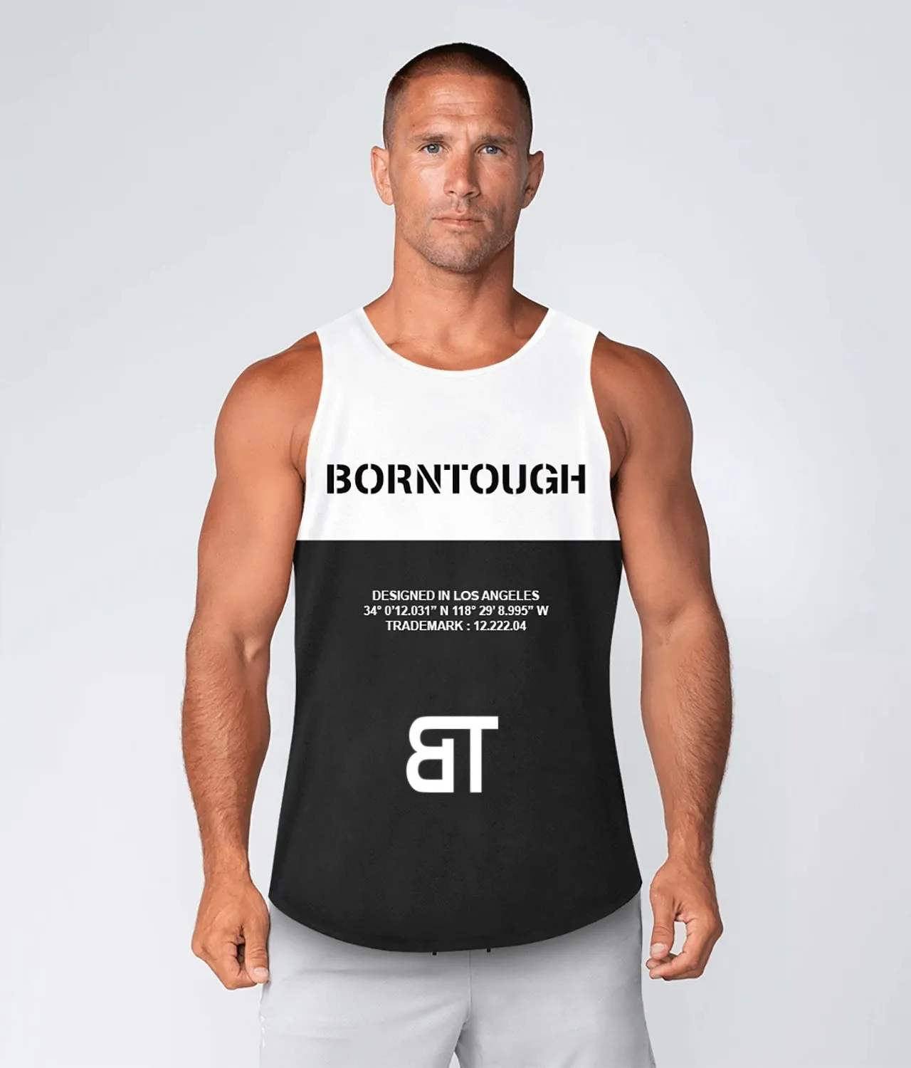 Born Tough Crucial Bounty TD White Running Tank Top for Men