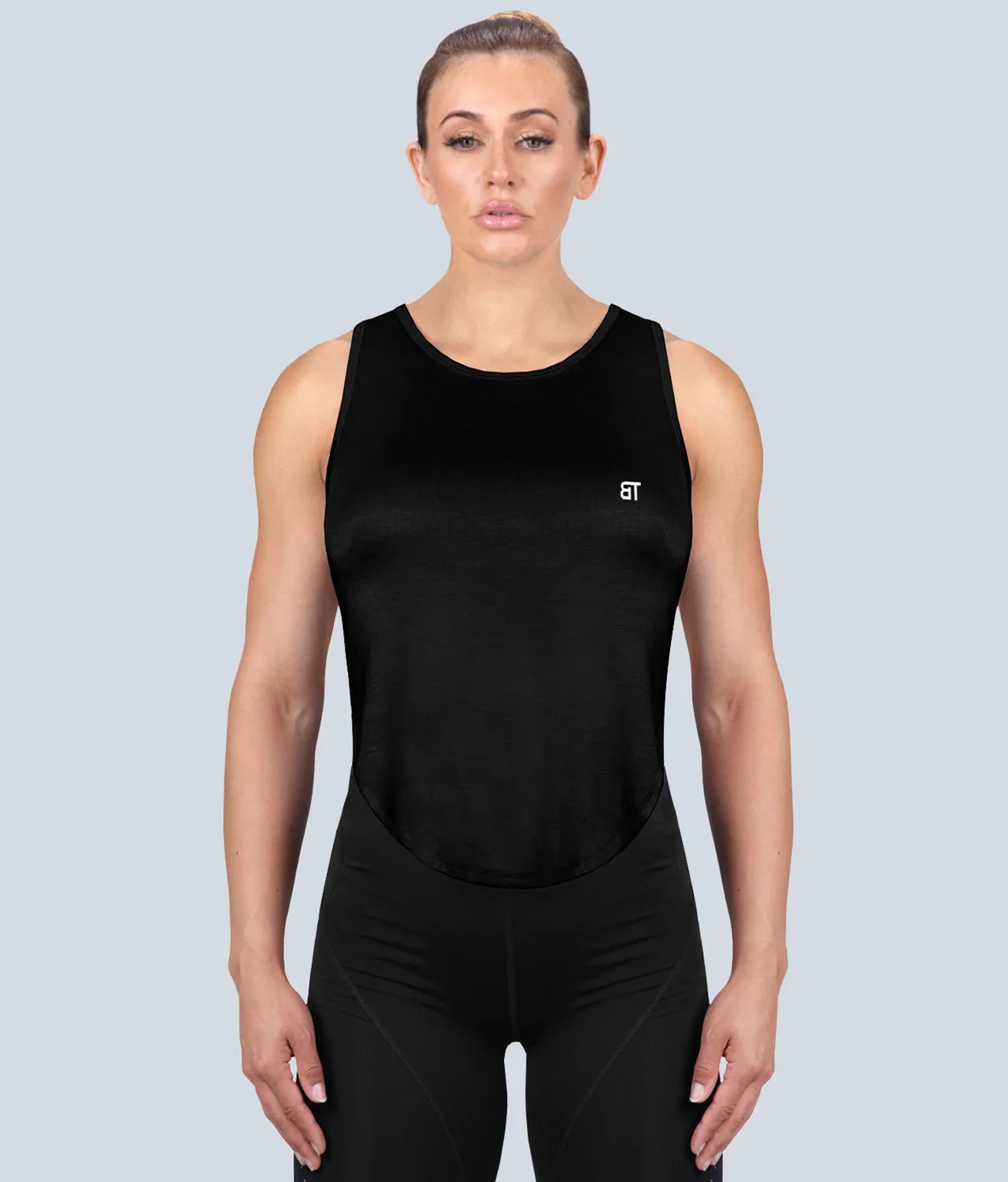 Born Tough High Altitude Black Sheer Athletic Tank Top for Women