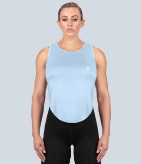 Born Tough High Altitude Blue Sheer Bodybuilding Tank Top for Women