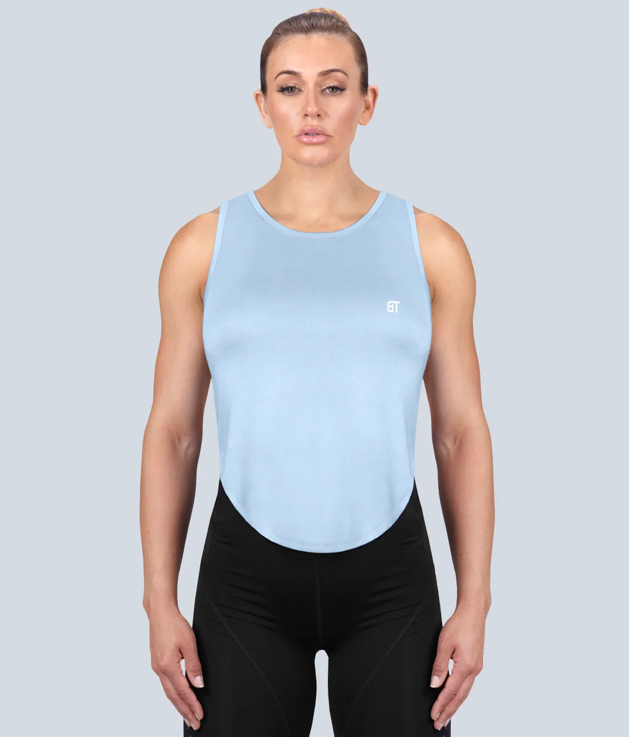 Born Tough High Altitude Blue Sheer Crossfit Tank Top for Women