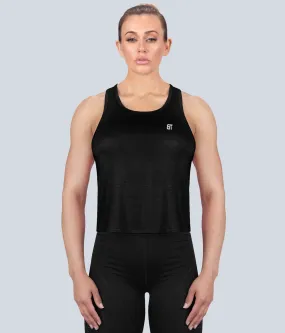 Born Tough Limitless Black Sheer Athletic Tank Top for Women