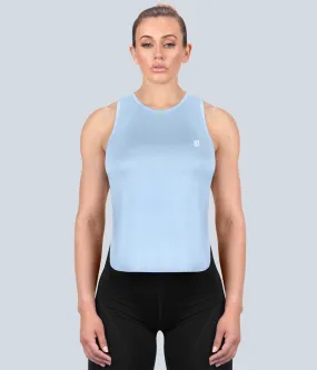 Born Tough Limitless Muscle Blue Sheer Athletic Tank Top for Women