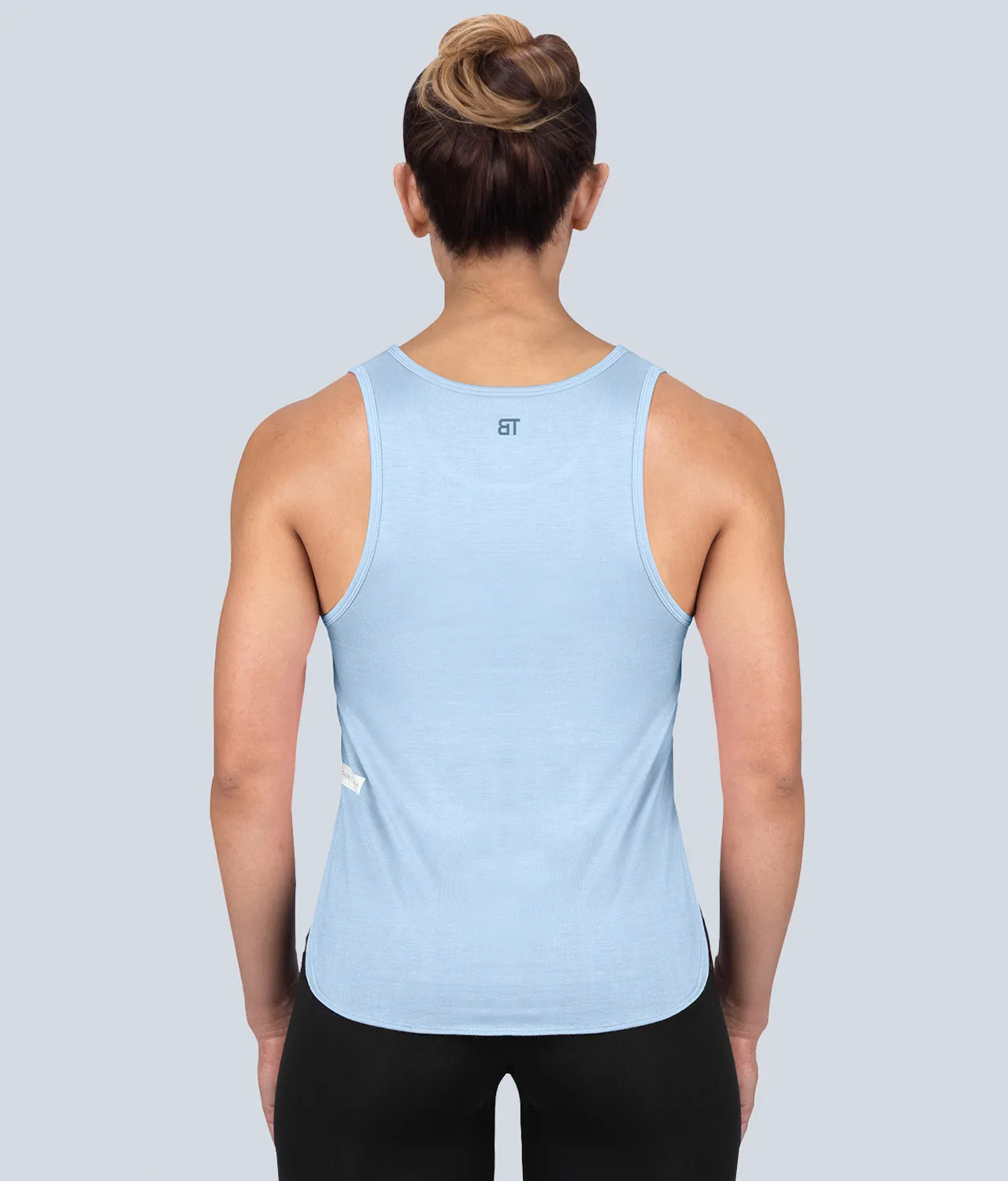 Born Tough Limitless Muscle Blue Sheer Running Tank Top for Women