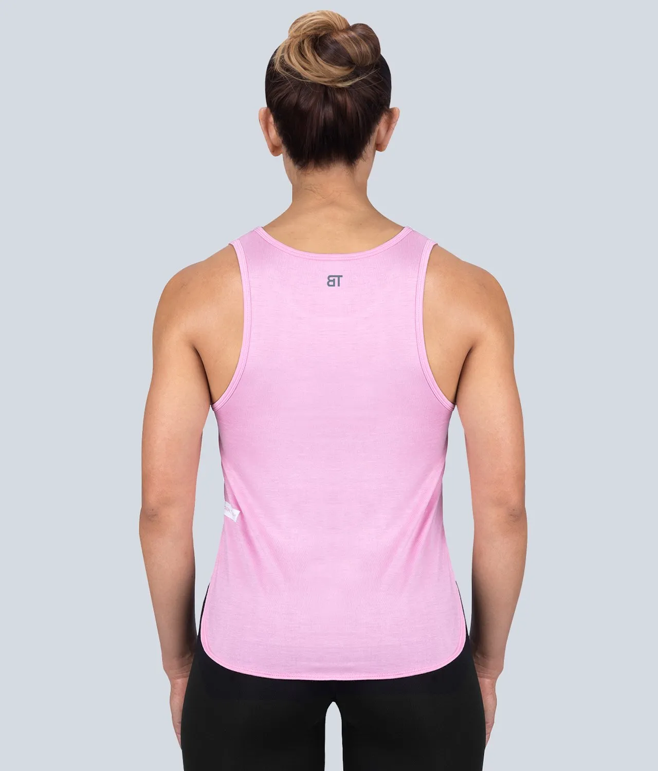 Born Tough Limitless Muscle Pink Sheer Running Tank Top for Women