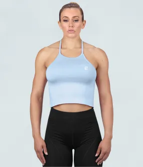 Born Tough Women Core Sheer Halter Top Blue