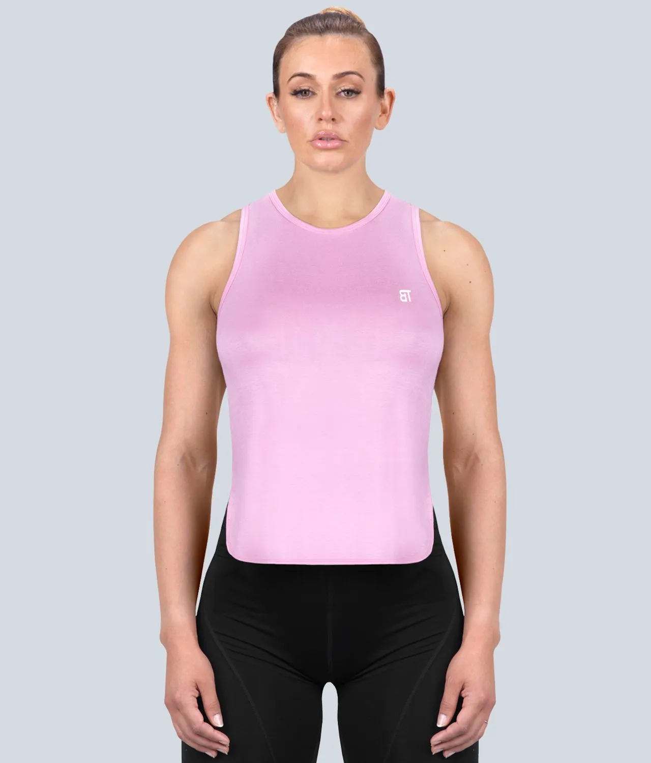 Born Tough Women Limitless Sheer Muscle Tank Top Pink