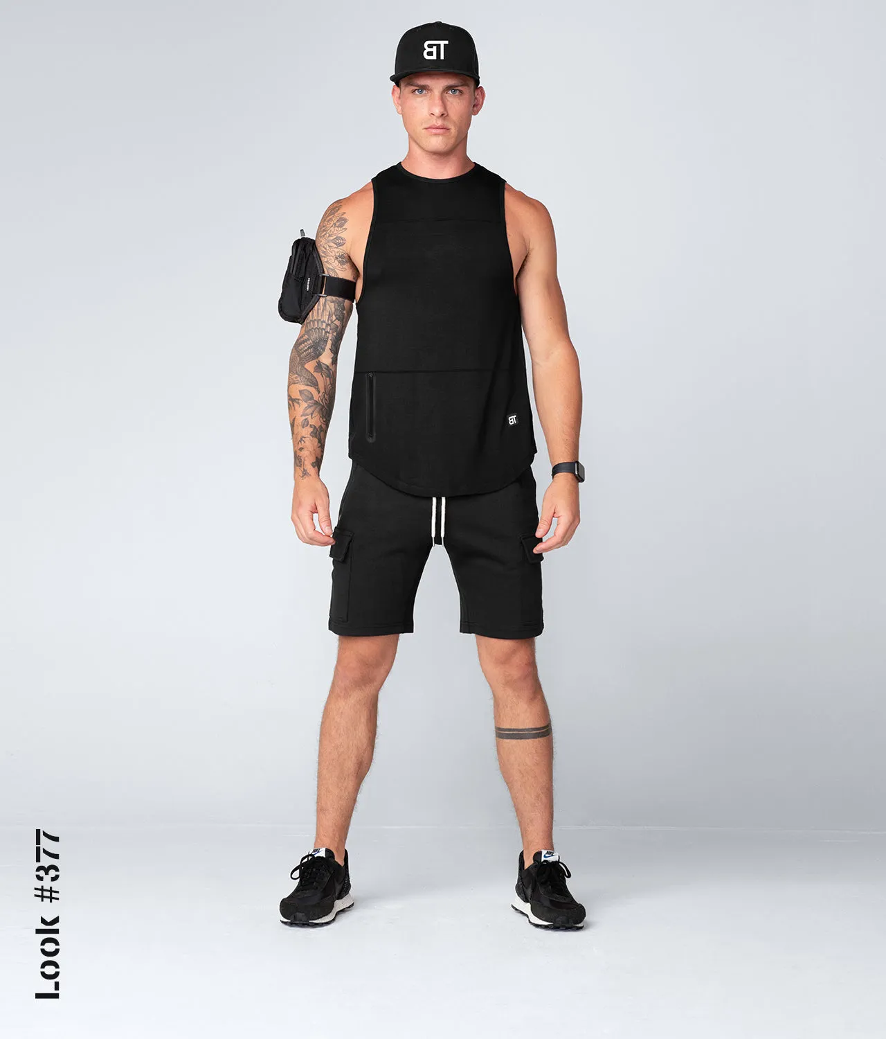 Born Tough Zippered Black Bodybuilding Tank Top for Men