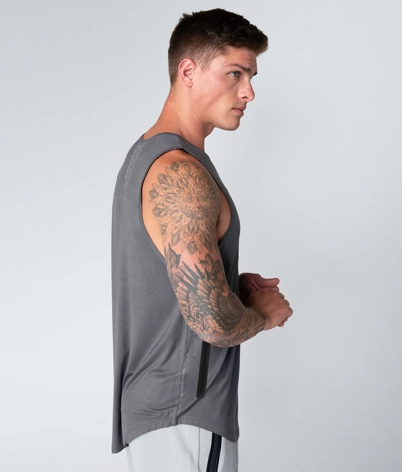 Born Tough Zippered Gray Crossfit Tank Top for Men