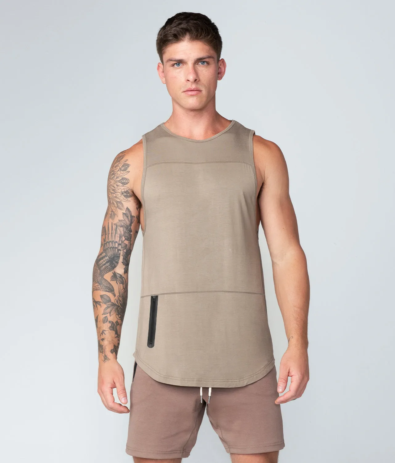 Born Tough Zippered Lunar Rock Running Tank Top for Men