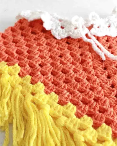 Candy Corn Poncho and Hat Set Crochet Pattern