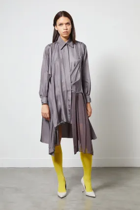 CHARLOT grey - silk conceptual shirt dress