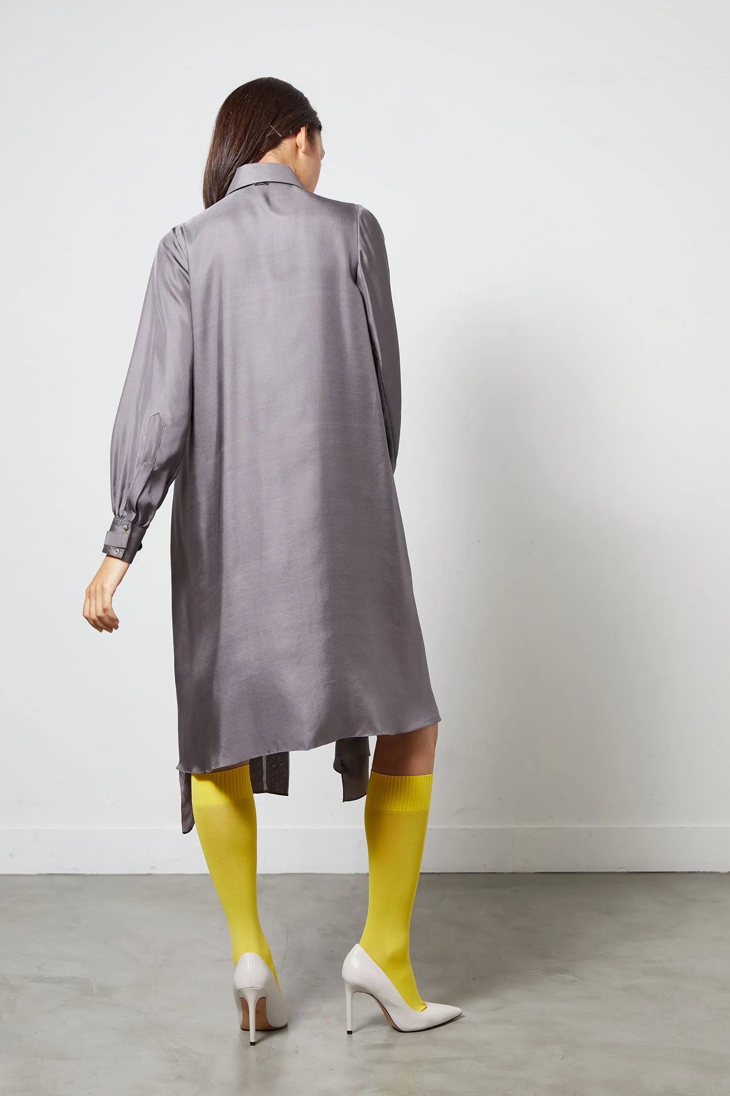 CHARLOT grey - silk conceptual shirt dress