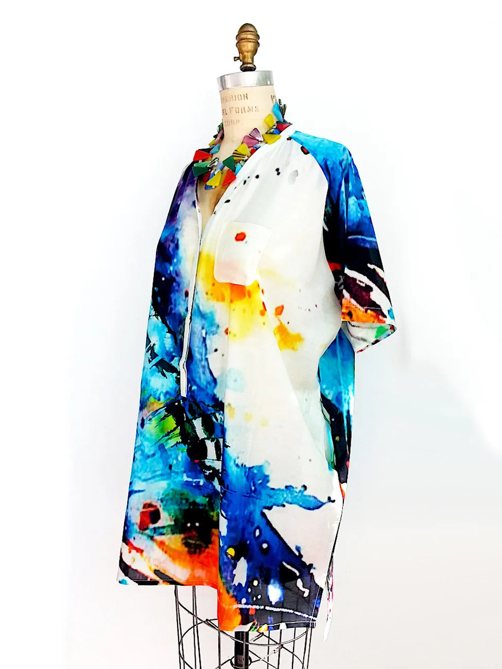 Cotton and Silk Blouson Tunic