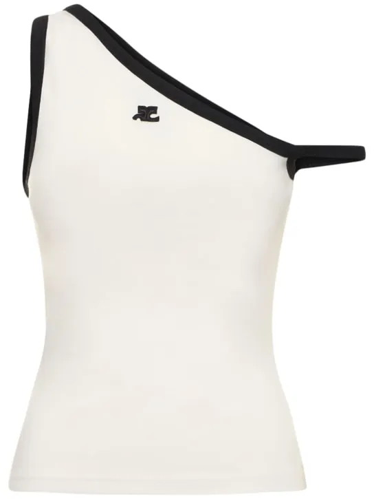 Courreges   Asymmetrical cotton tank top 