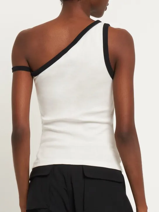 Courreges   Asymmetrical cotton tank top 