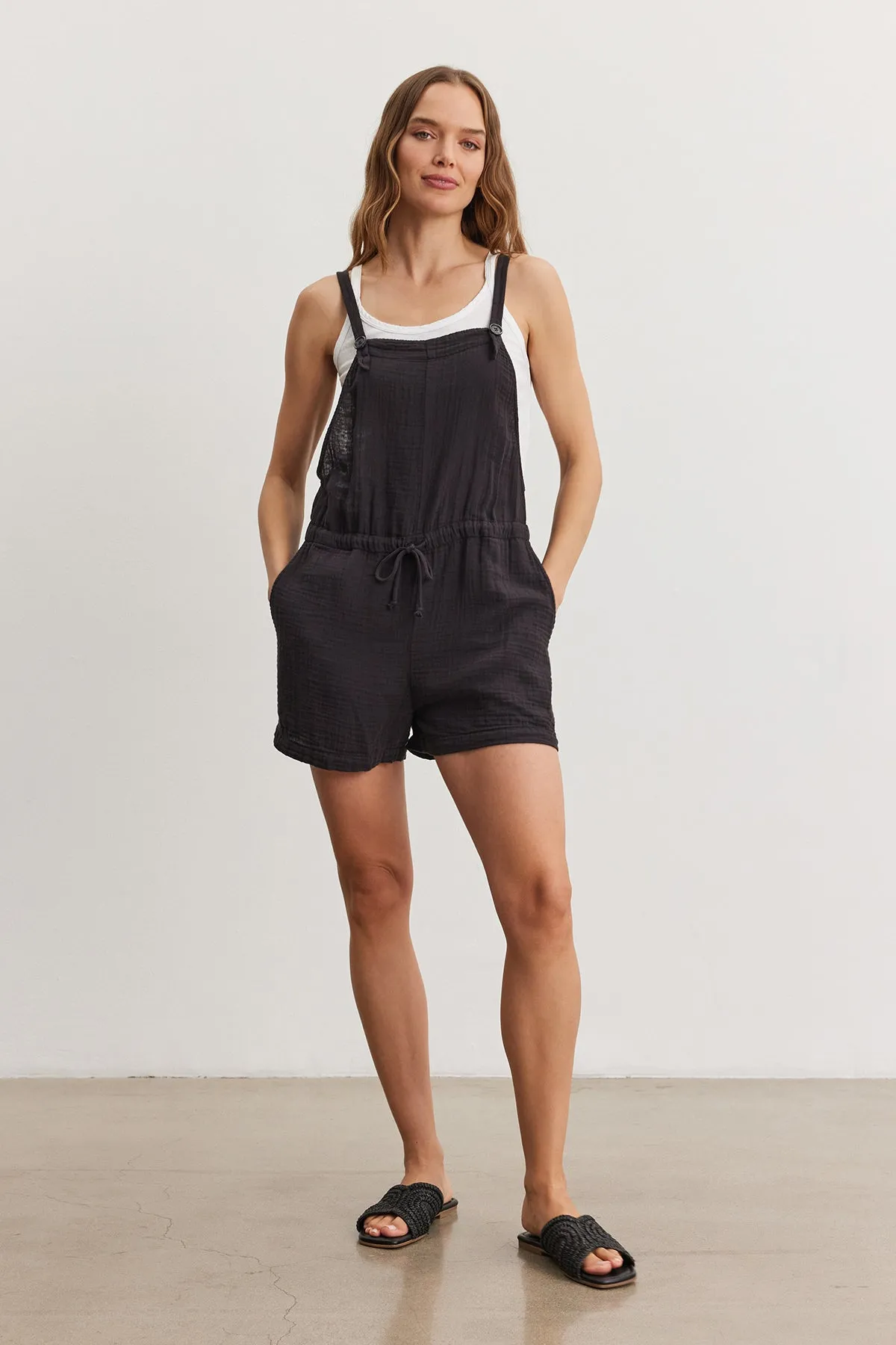 CYNDEE COTTON GAUZE ROMPER