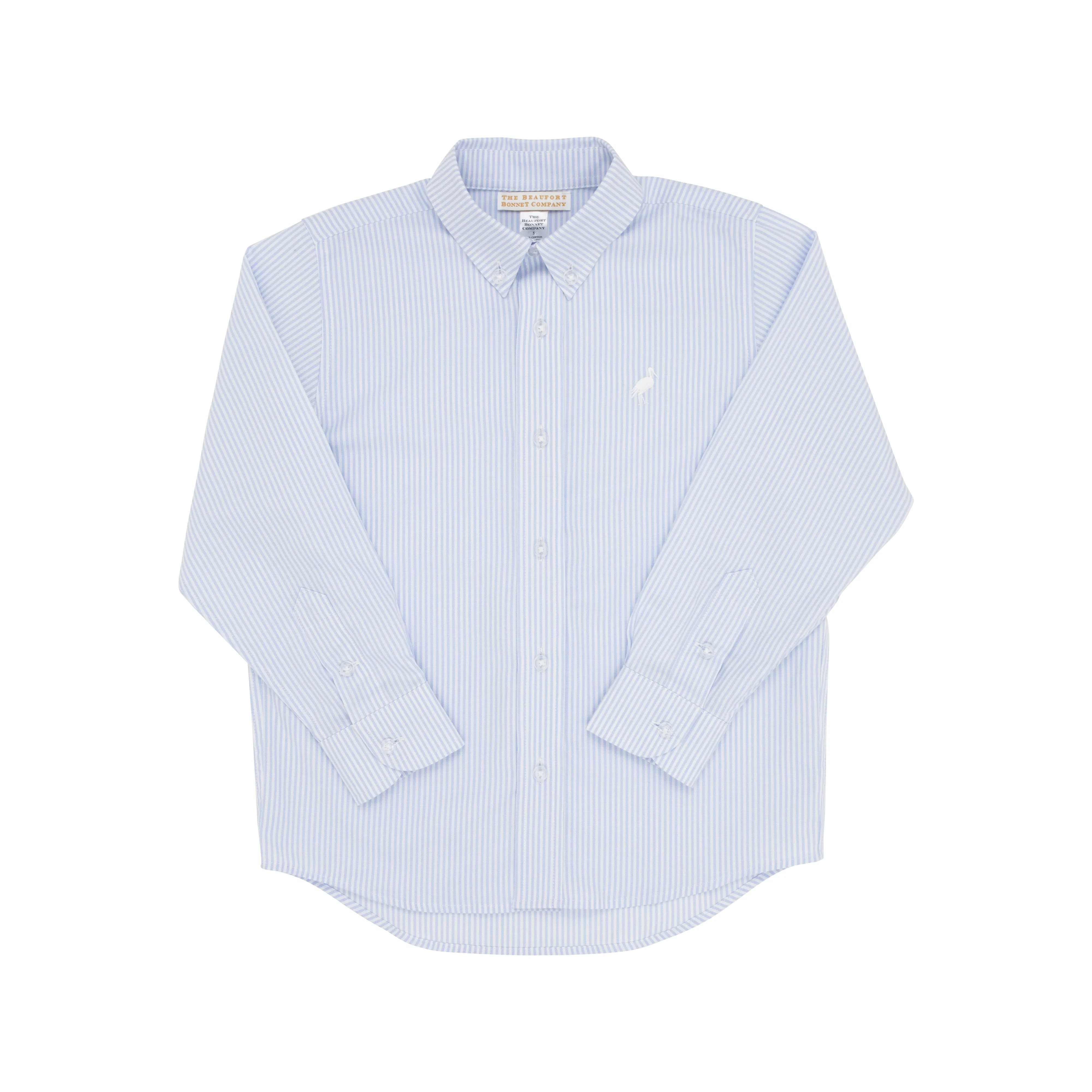 Dean's List Dress Shirt (Oxford) - Buckhead Blue Oxford Stripe with Worth Avenue White Stork