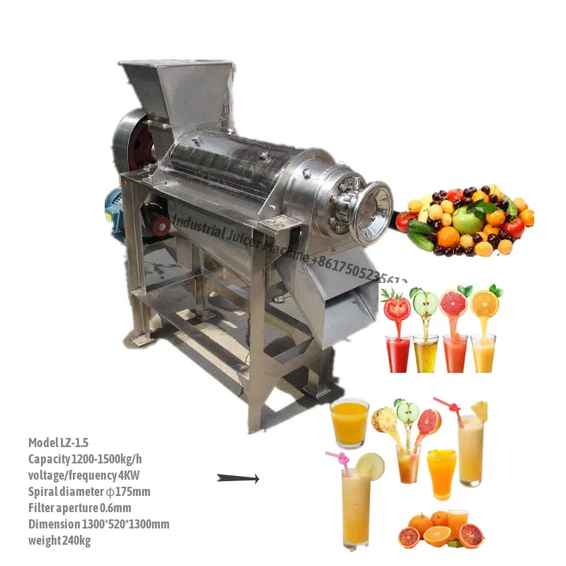 Electric Juicer Extractor Machine 500-5000kg per hour for fruits and vegetables