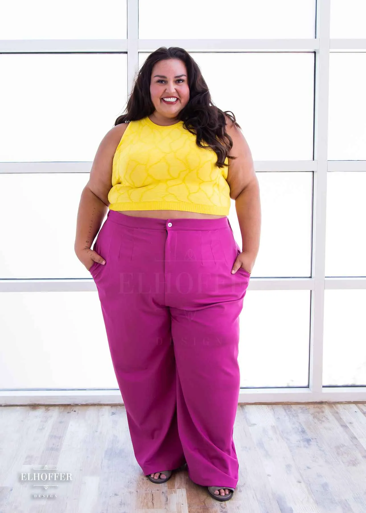 Essential Susan Crop Top - Butterfly Lemon