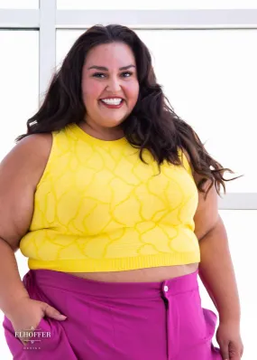 Essential Susan Crop Top - Butterfly Lemon