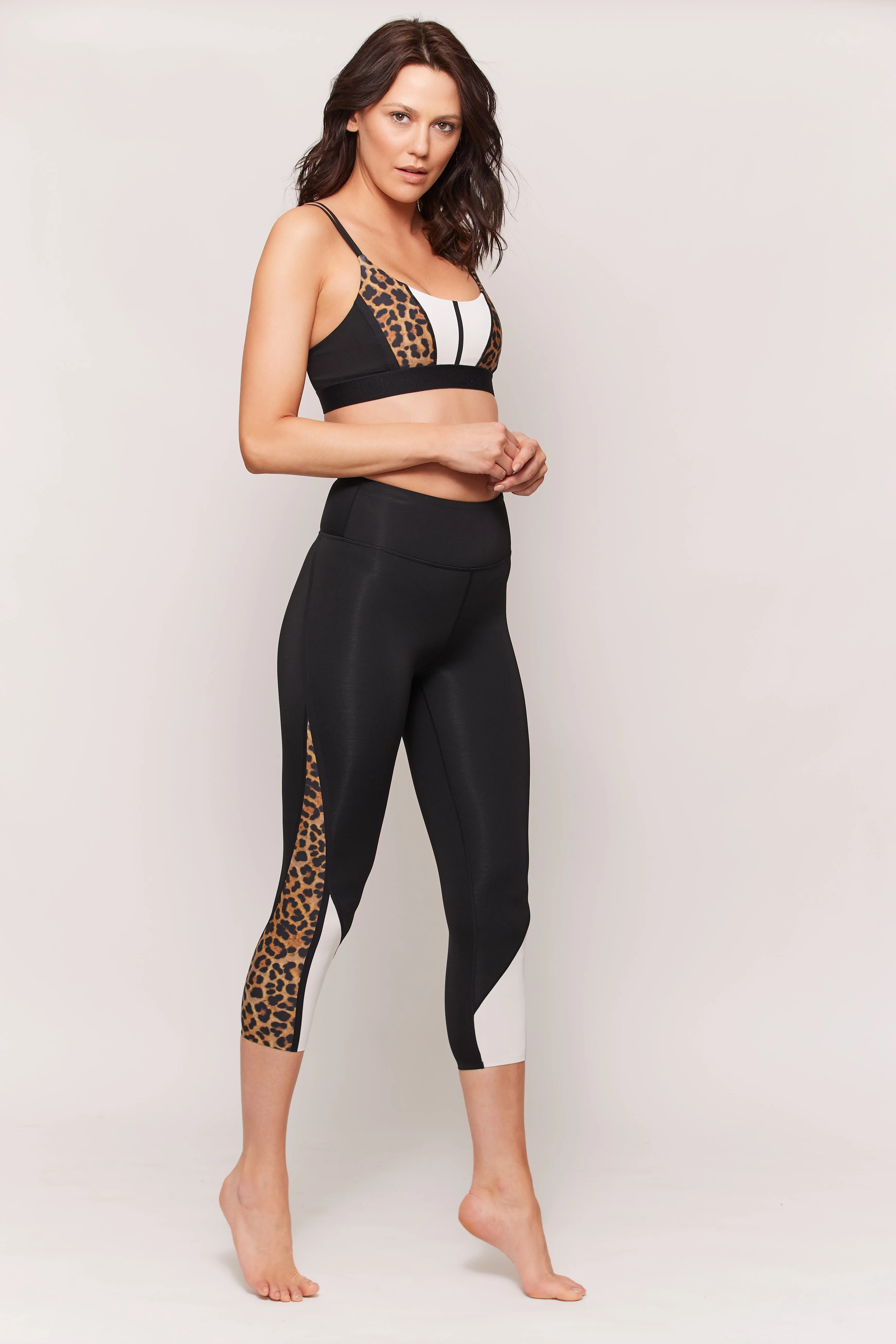 Fearless black cheeta crop legging