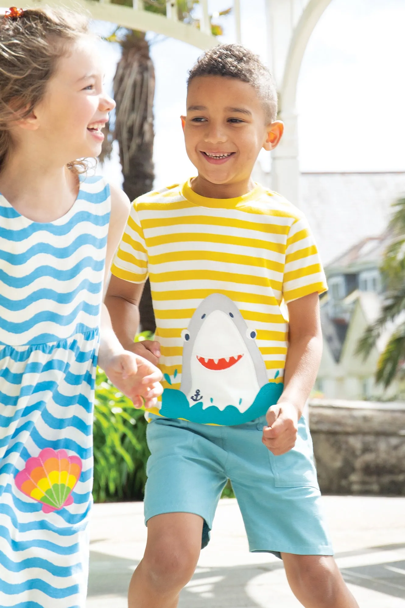 Frugi Rocky Reversible Shorts - Stingray / Jawsome