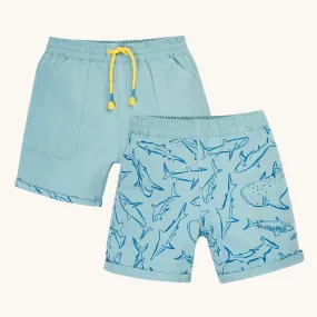 Frugi Rocky Reversible Shorts - Stingray / Jawsome