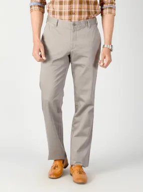 Grey Solid Slim Fit Casual Trouser | Greenfibre