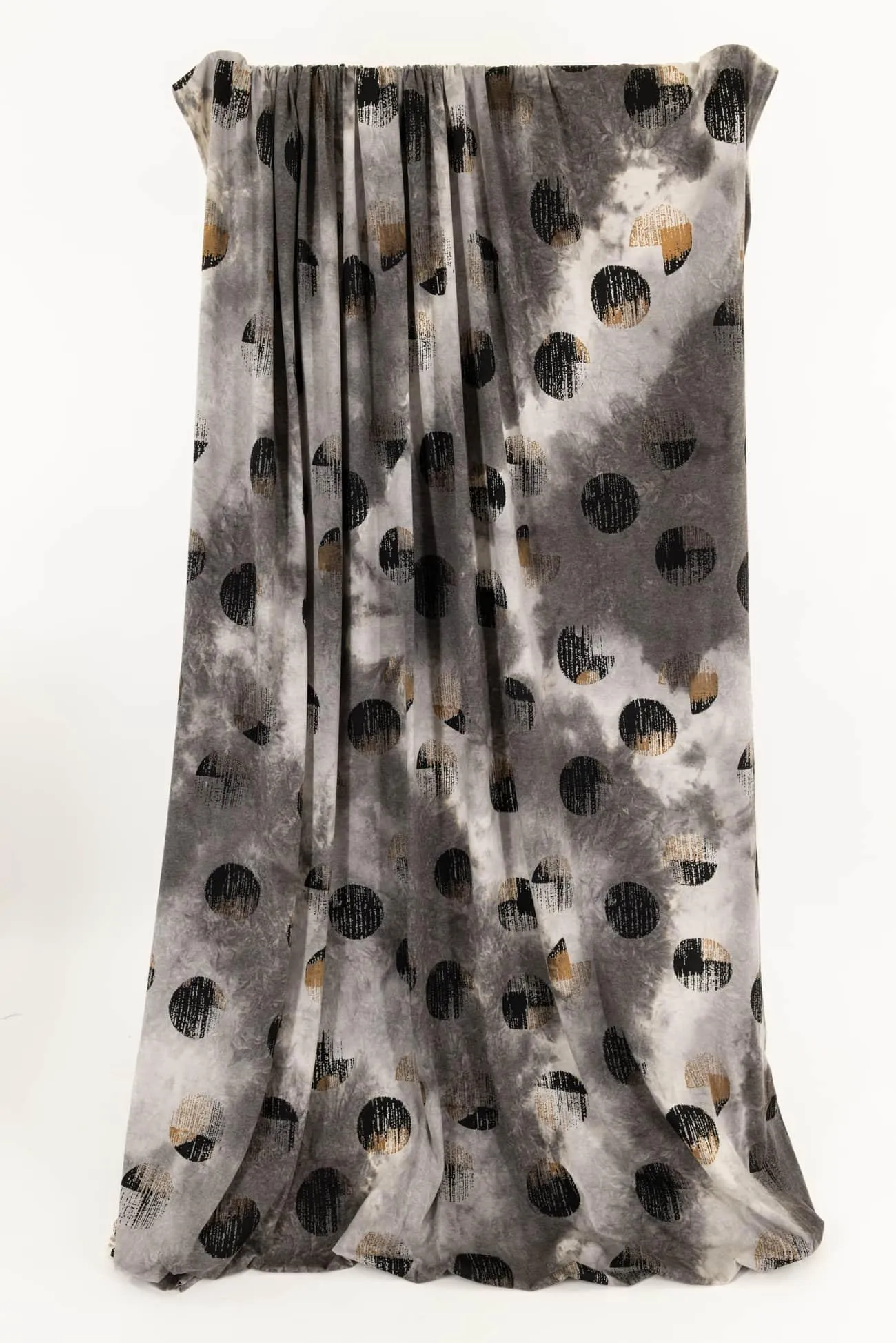 Gris Dots Rayon Knit