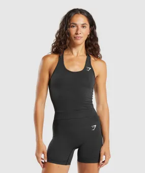 Gymshark Vital Seamless Tight Tank - Black Marl